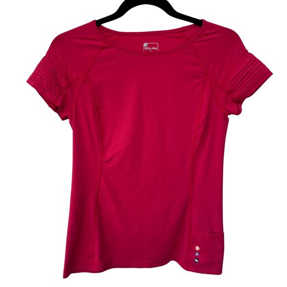 Title nine Tops - Title Nine Athletic Tee Shirt Pink Nylon Stretch Short Sleeve Pocket Small